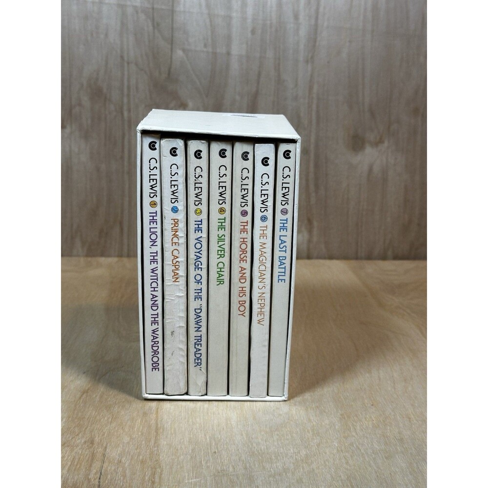 Vintage 1970 Chronicles of Narnia Box Set Collier Books 1 2 3 4 5 6 7 C.S. Lewis